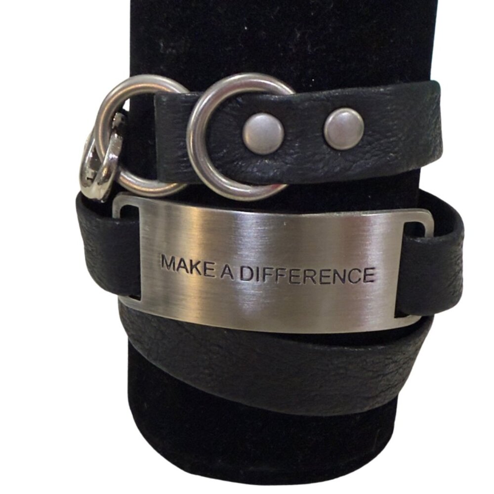 "Make A DIfference" SOFT Faux Leather Wrap Bracelet